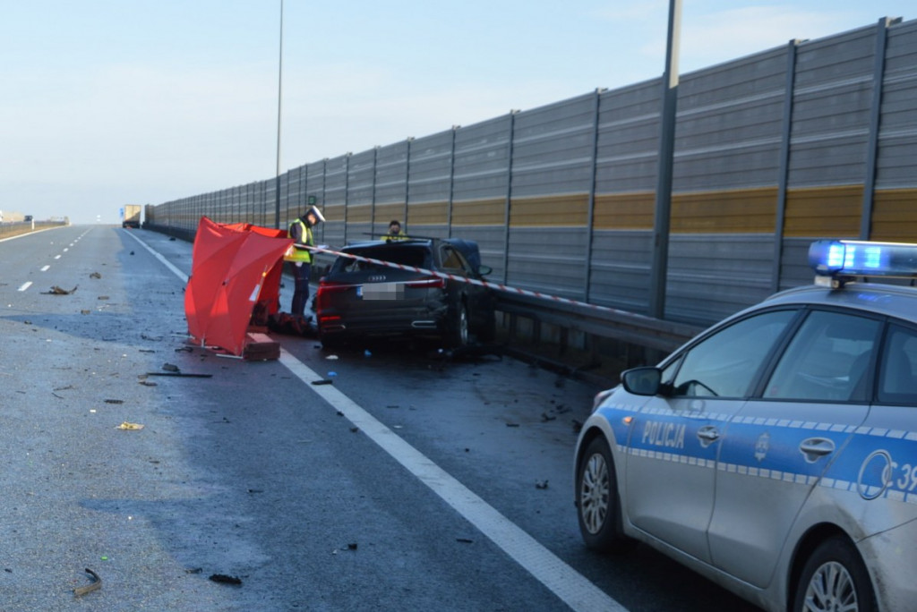 Wypadek przy zjeździe z A1